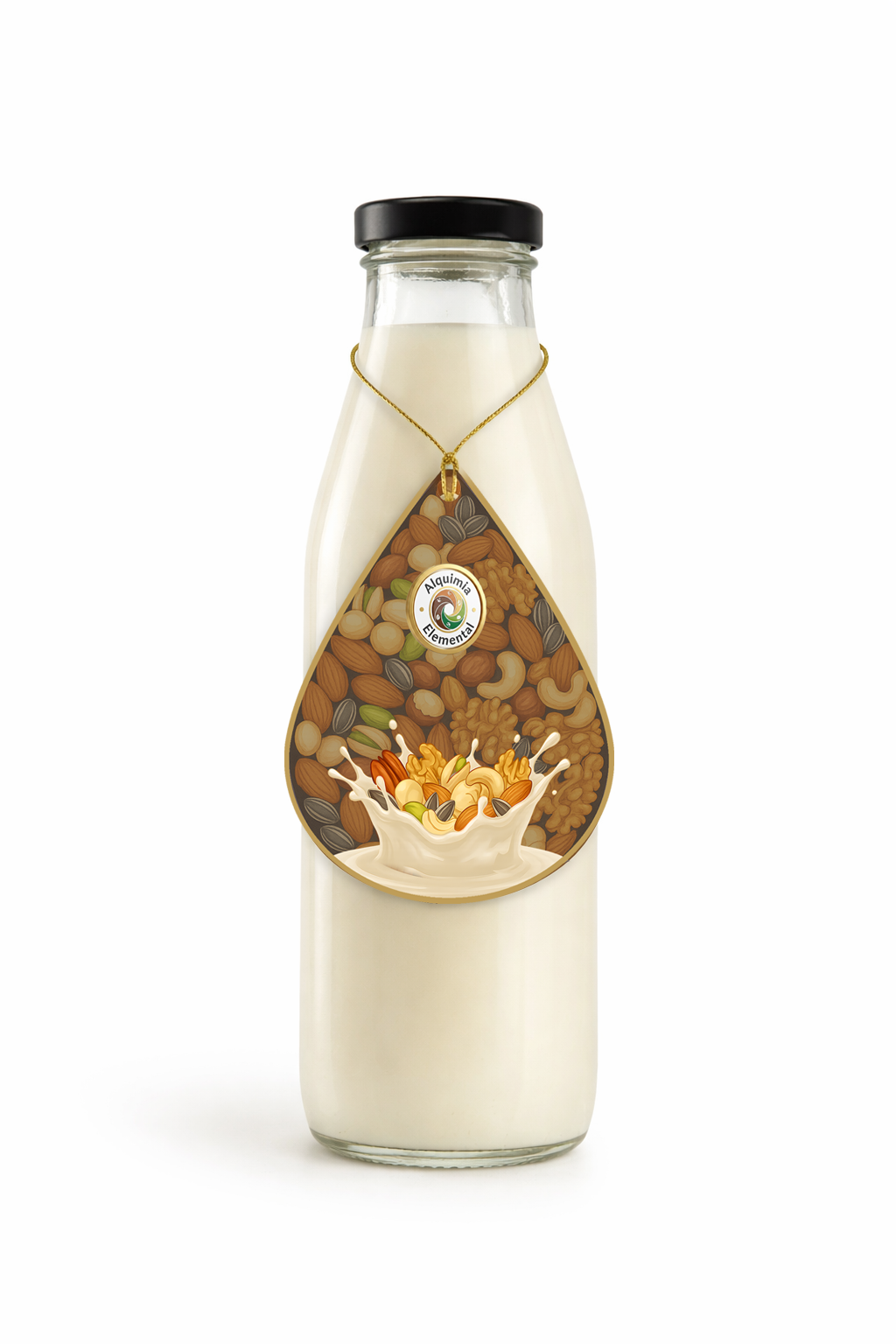 botella con etiqueta